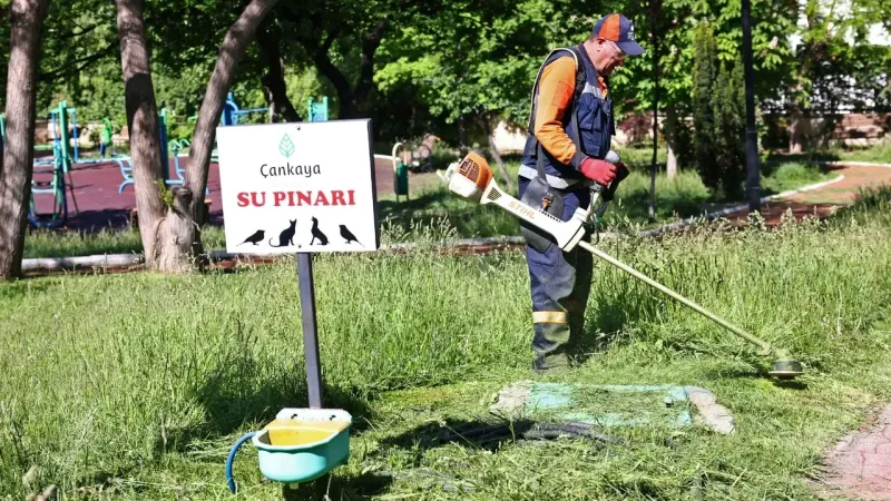 Çankaya Belediyesi tarafından parklar kapsamlı şekilde temizleniyor