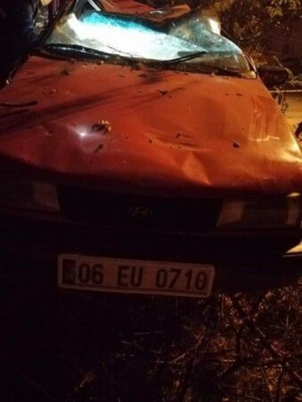 Ankara'da korkunç kaza! Kontrolden çıkan araç metrelerce uçtu