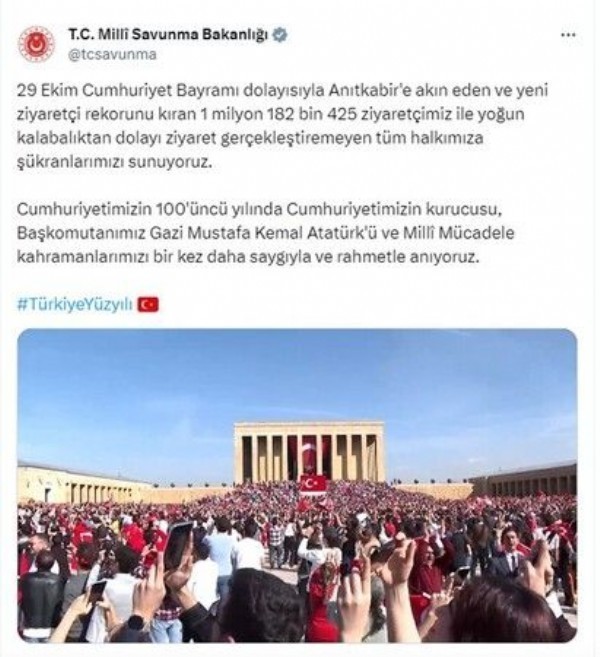 Anıtkabir 1 milyon 182 bin 425 ziyaretçi ağırladı