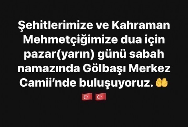  AK Parti Gölbaşı İlçe Başkanı Selim Akceylan'dan Çağrı: 